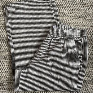 Old Navy Striped Black and White Linen Pants